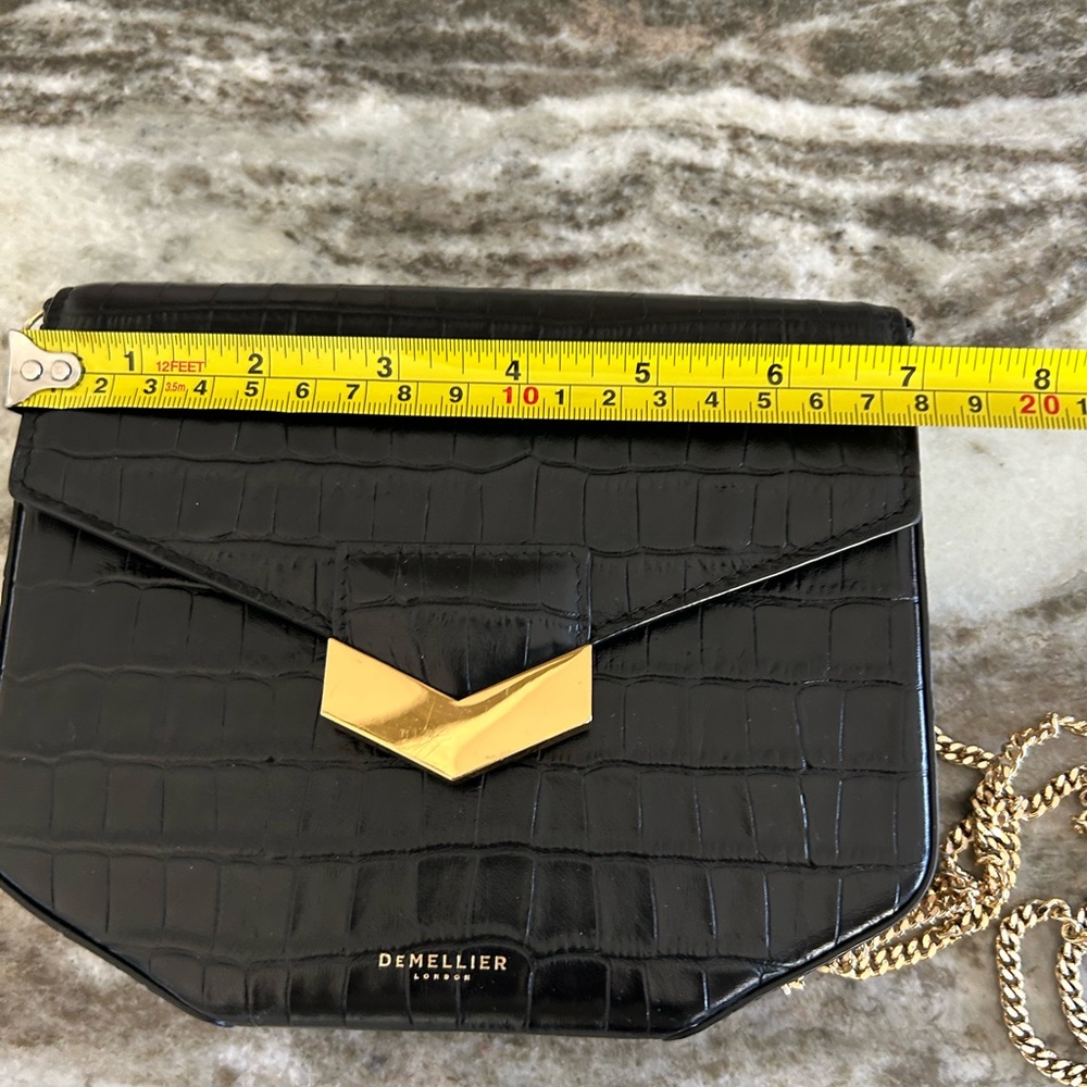 DeMellier Black Croc-Embossed Mini London Leather Bag - Picture 7 of 9